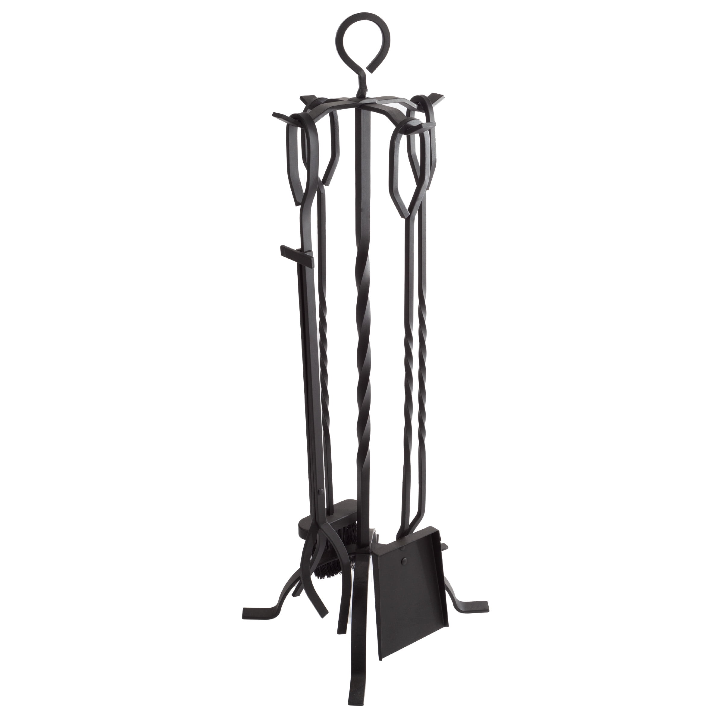 Somerset Home 5-Piece Scroll Fireplace Tool Set- Black Wrought Iron
