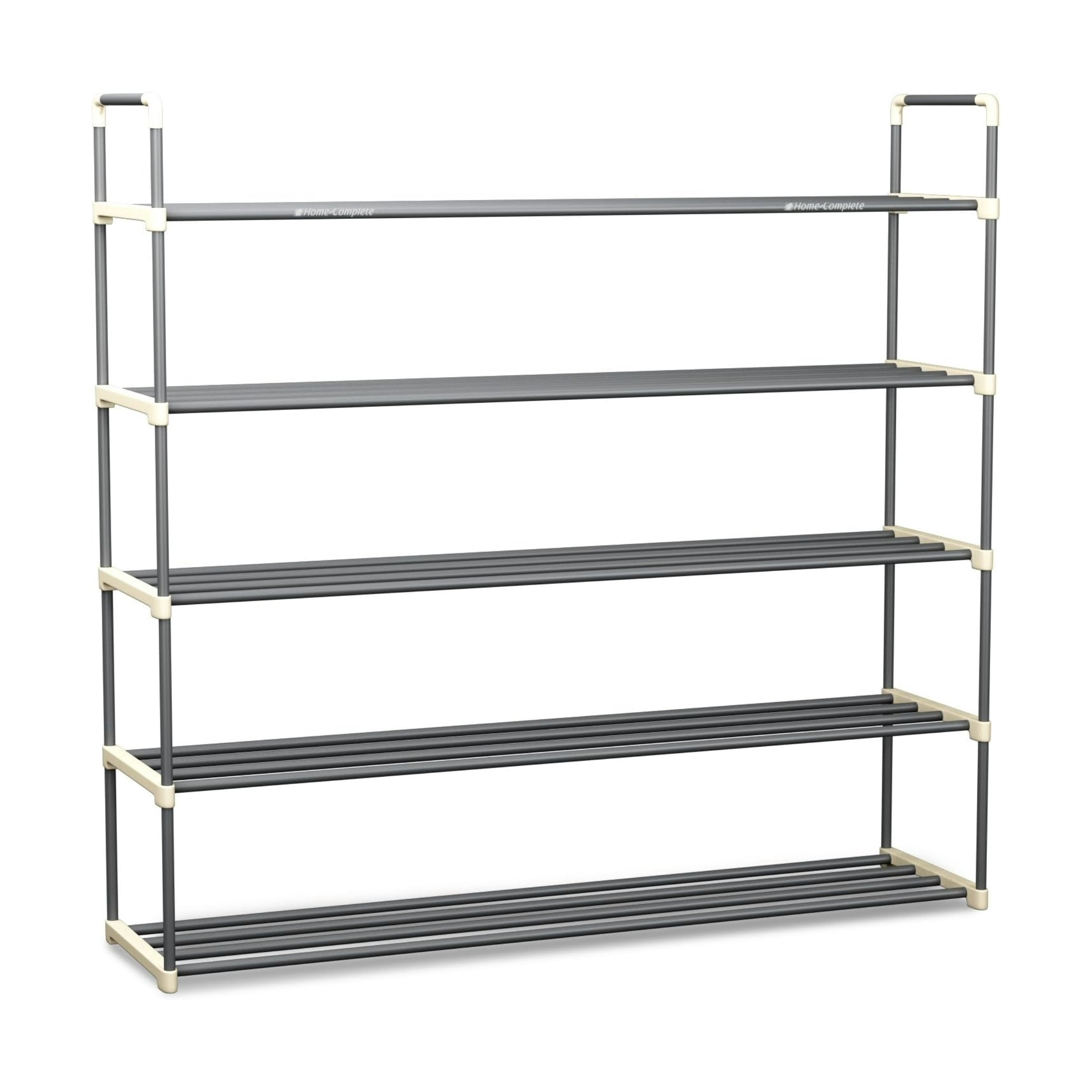 Somerset Home 5-Tier Shoe Rack for 25 Pairs Sneakers, Heels, Boots (Gray)
