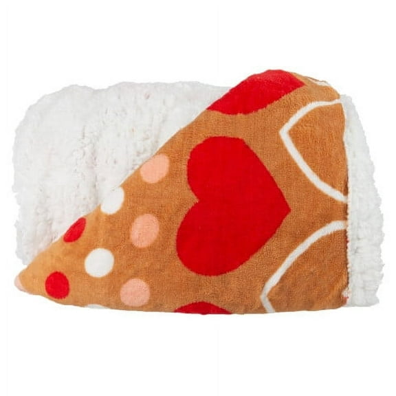 Somerset Home 50x60-Inch Fleece/Sherpa Blanket, Machine Washable Standard Throw, Hearts