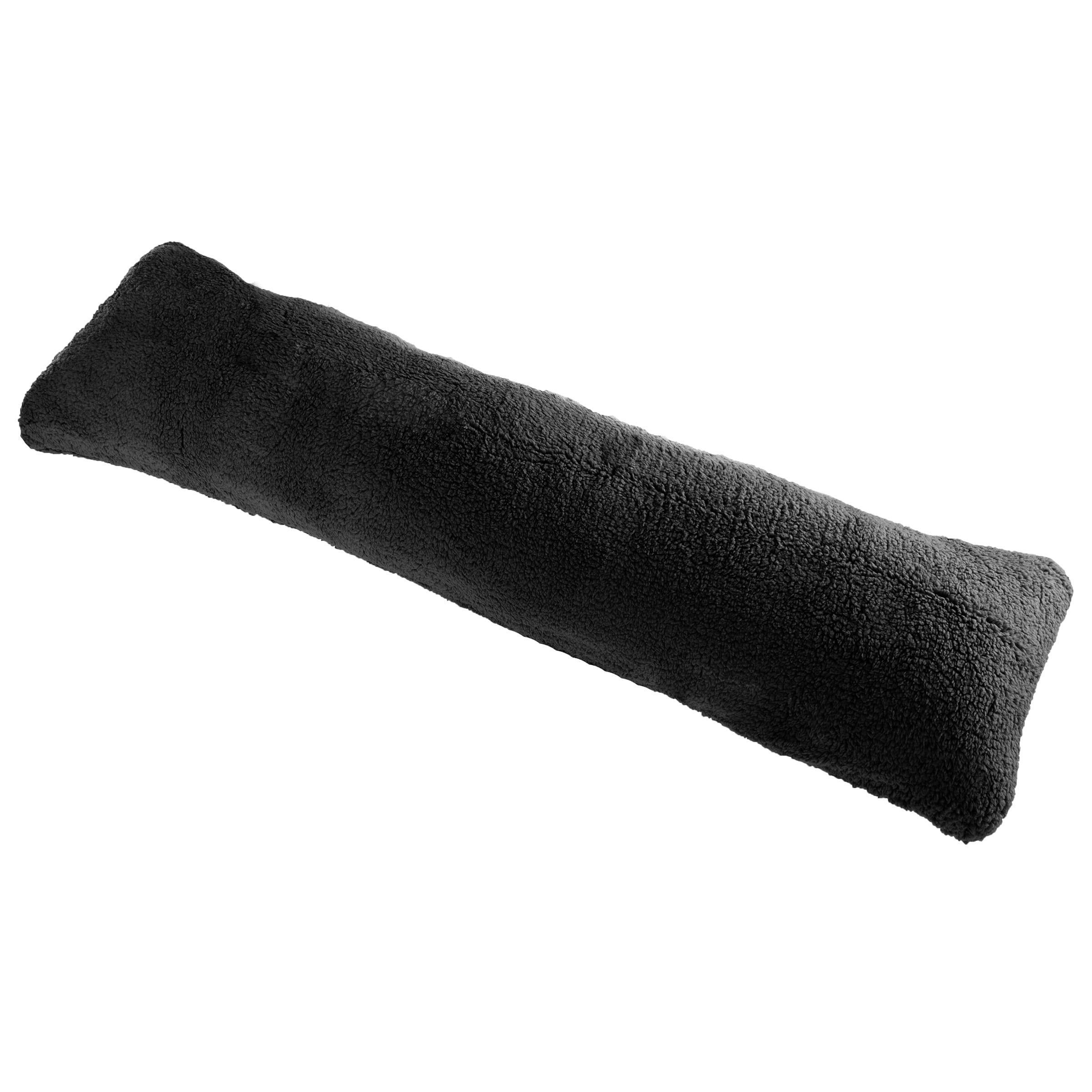 Somerset Home 52-inch Sherpa Body Pillowcase with Zipper for Adult (Black)