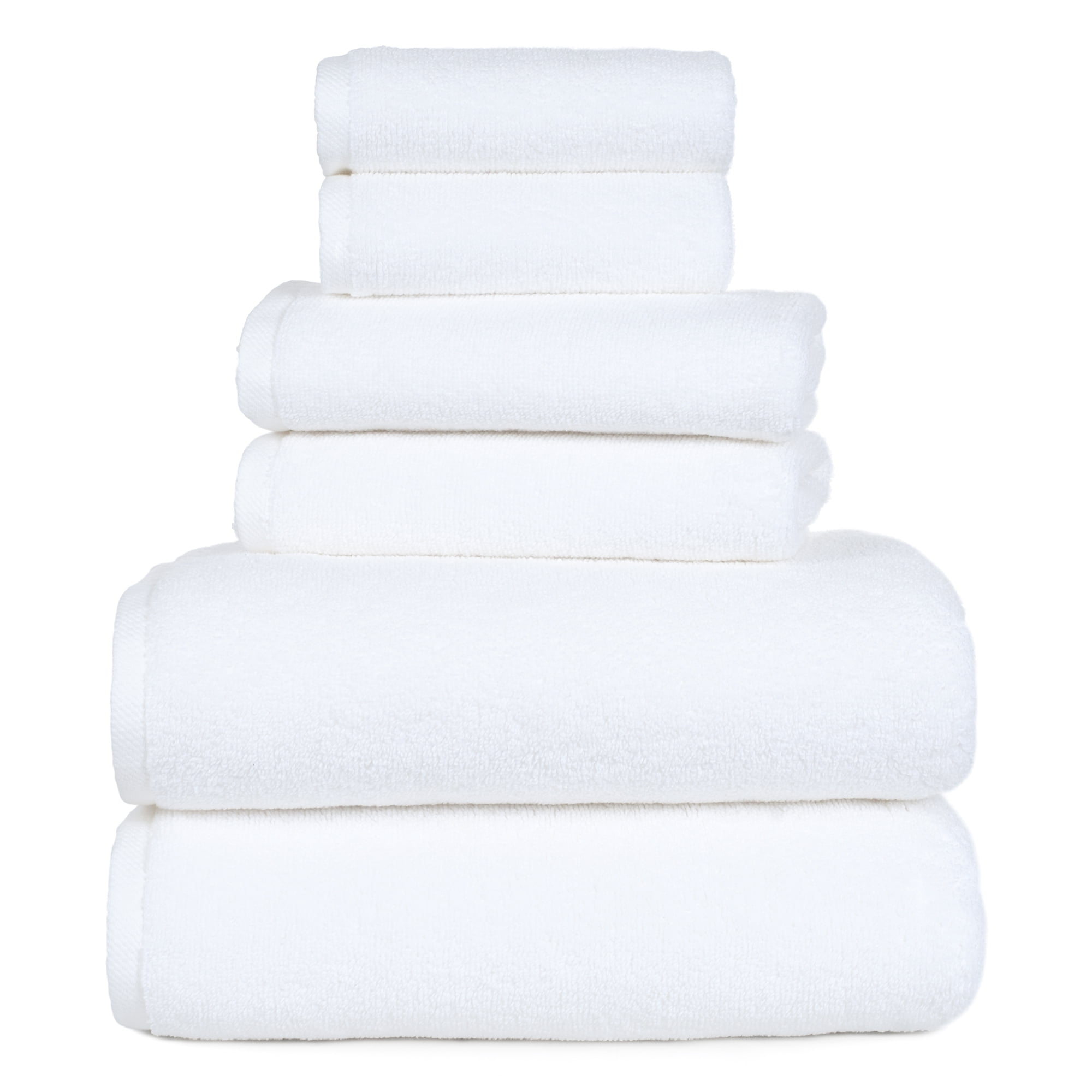 Somerset Home 6 Piece Cotton Bath Towel Set, White
