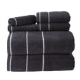 thumbnail image 1 of 6-Piece Quick Dry Bath Towels Set - 100% Cotton Towel Set for Bath, Gym, and Spa (Black), 1 of 4