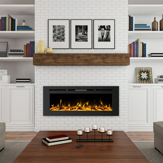 Somerset Home 60” Wall Mount Electric Fireplace, Black
