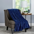 thumbnail image 1 of Somerset Home 70x60-Inch Microfiber Polyester Velvet Throw for Adult(Midnight Blue), 1 of 8