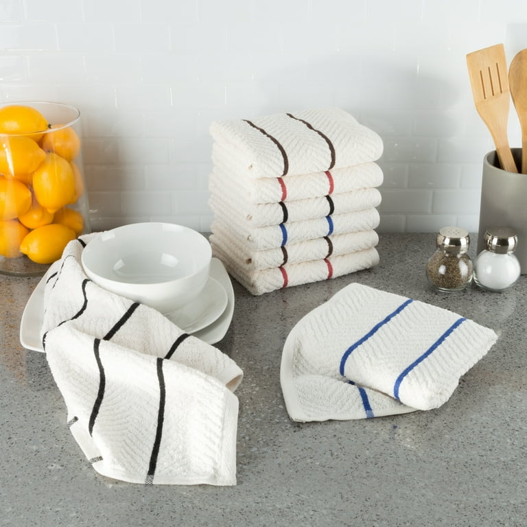 100% Cotton Striped Chevron Weave Kitchen Towels (Set of 8) 100% Cotton Striped Chevron Weave Kitchen Towels (Set of 8)