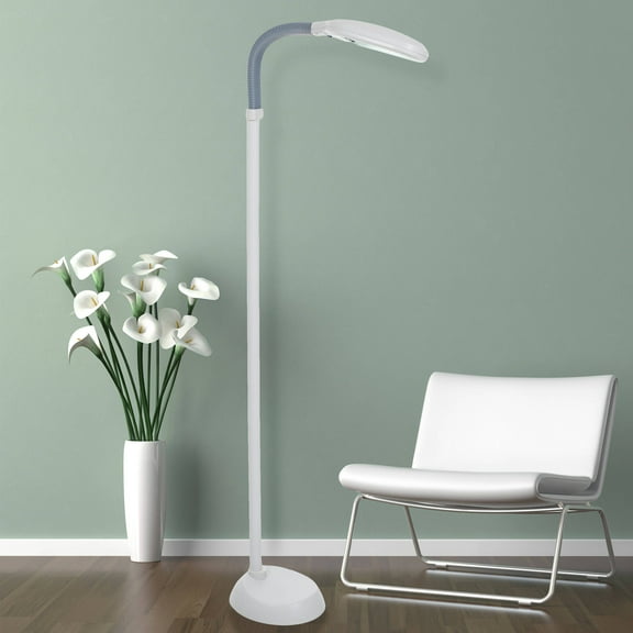 Somerset Home Adjustable Floor Lamp - 6ft Full Spectrum Natural Sunlight Lamp with Bendable Neck -(Beige)
