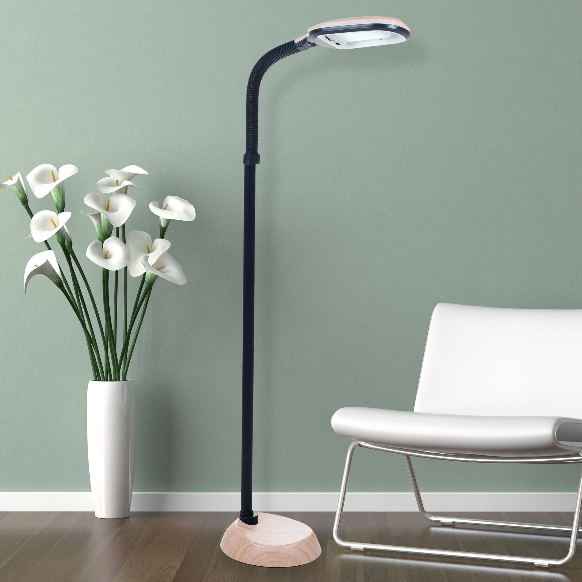 Somerset Home Adjustable Floor Lamp in Woodgrain Color