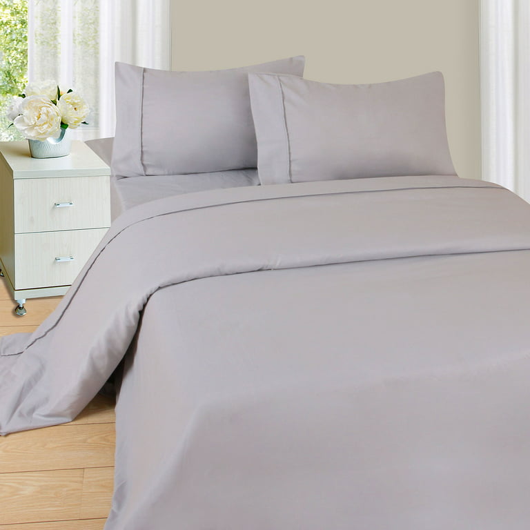 Somerset Home Brushed Microfiber Sheet Set-4 Piece Bed Linens - King,  Silver Gray, Adult