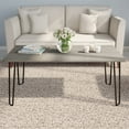 thumbnail image 1 of Lavish Home Coffee Table with Hairpin Legs, Modern Industrial Style Home Décor, Woodgrain-Look and Steel Accent Living Room Furniture, Gray, 1 of 8