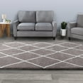 thumbnail image 1 of Somerset Home Diamond Shag Area Rug for Living Room - Plush Gray & Ivory(5’3”x7’7”), 1 of 6