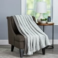 thumbnail image 1 of Somerset Home Faux Rabbit Fur Throw with Fake Mink Back (Light Gray, Adult), 1 of 8