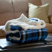 Somerset Home Machine Washable Fall Flannel Throw Blanket for Couch, 60 x 50, Blue