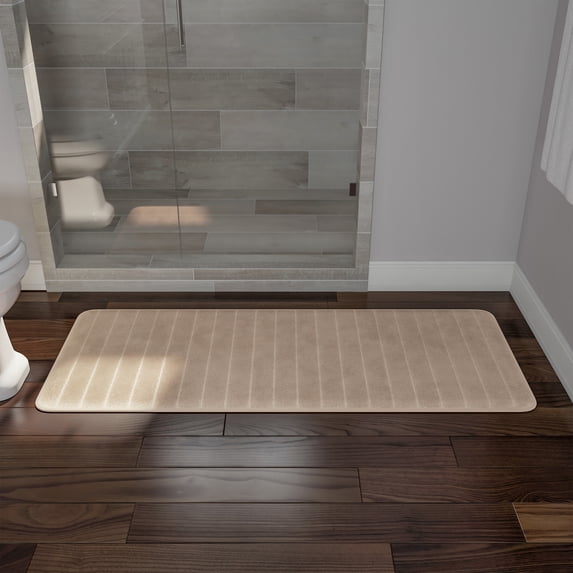 Somerset Home Memory Foam Striped Extra Long Bath Mat, 24" x 60"