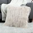 thumbnail image 1 of Somerset Home Mongolian Faux Fur Pillow Â– 22Â” Cover & Insert (Ivory), 1 of 3