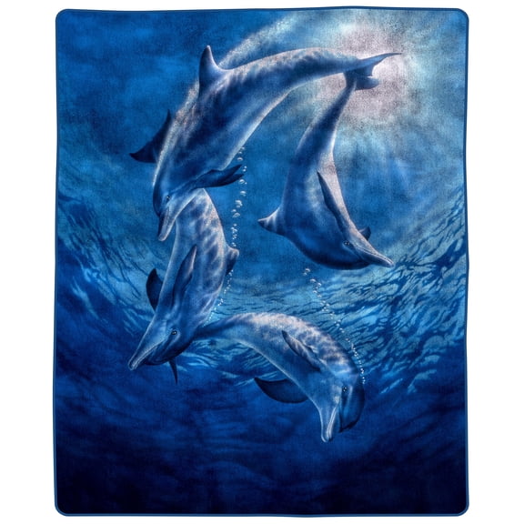 Somerset Home Queen-Size Plush Faux Mink Weighted Blanket with Dolphins