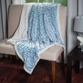 thumbnail image 1 of Somerset Home Plush Flower Fleece Sherpa Throw Blanket - Blue, 1 of 3