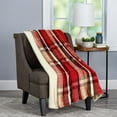thumbnail image 1 of Somerset Home Poly Fleece Sherpa Sofa Throw Blanket for Adult (Red/Tan Plaid), 1 of 8