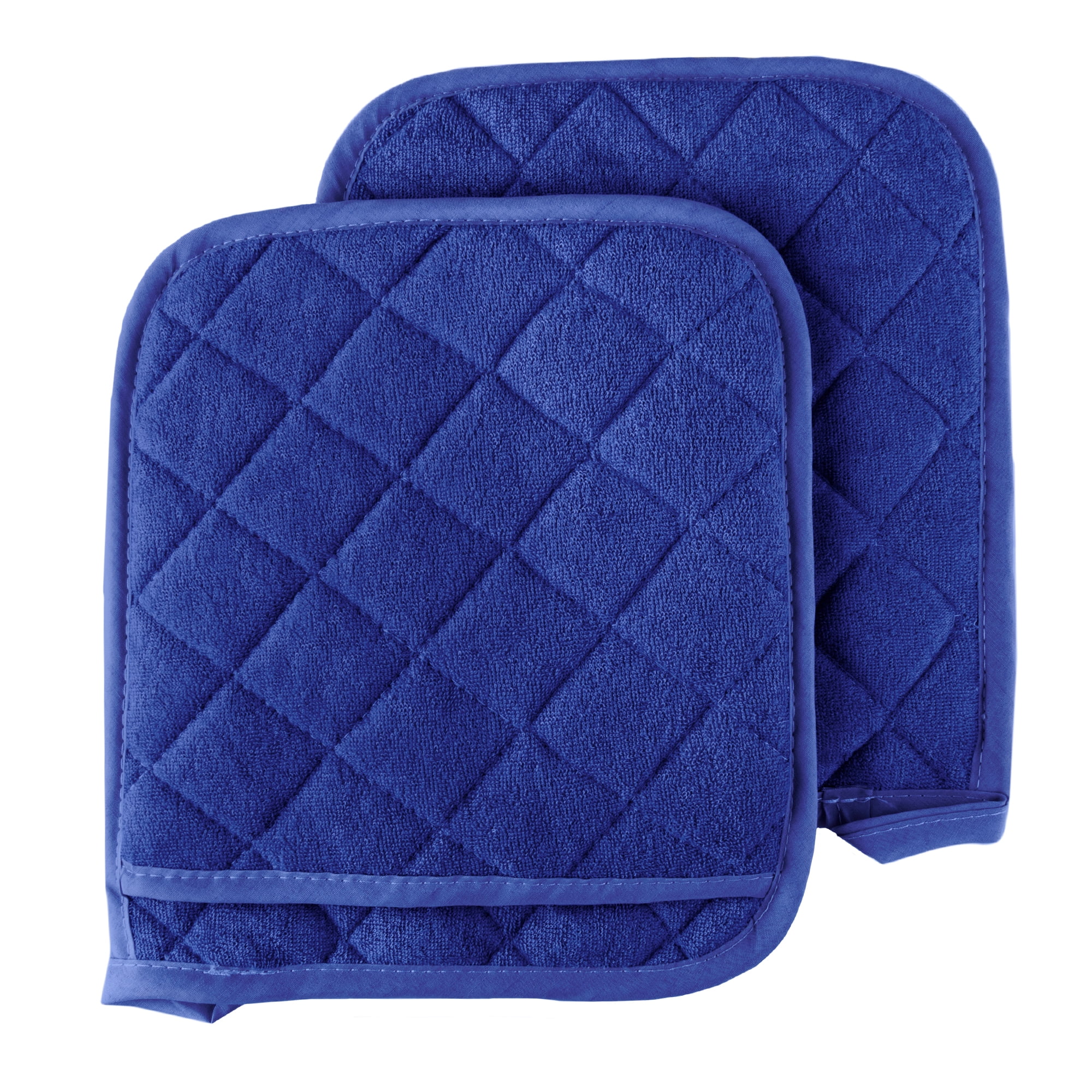 Pack of Four (4) Blue Home Store Cotton Pot Holders (2 Sets of 2)