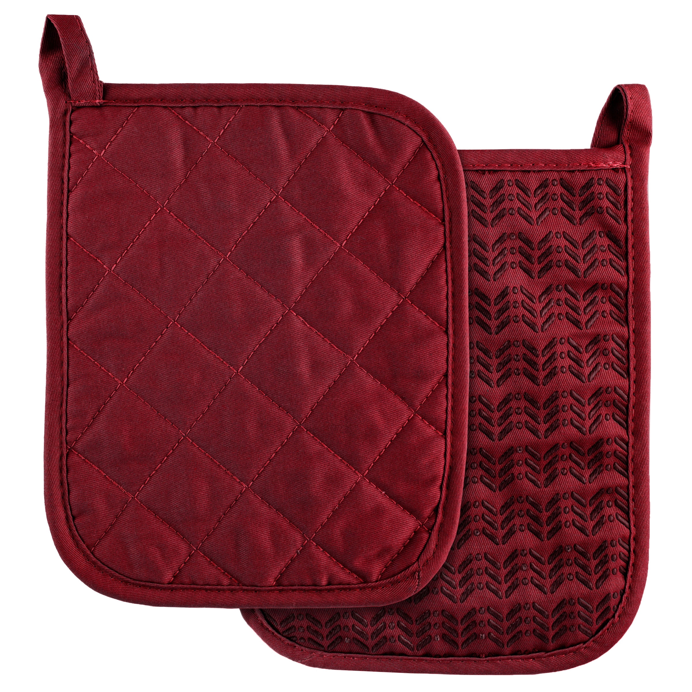 Somerset Home Pot Holder Set With Silicone Grip, Quilted And Heat Resistant Set of 2