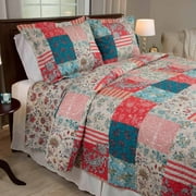 Somerset Home Premium Mallory Patchwork 3 Piece Full/Queen Quilt Bedding Set