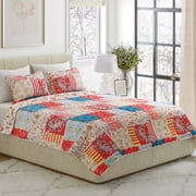Somerset Home 3-Piece Quilt Set King Size - Mallory Classic Patchwork King Size Quilt Bedding Set with 2 Bed Pillow Shams