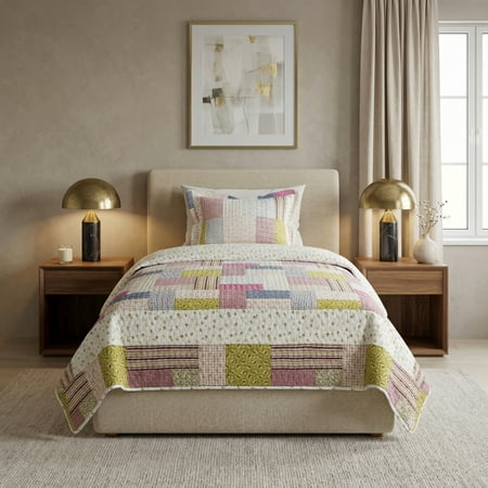 Somerset Home Savannah Adult Quilt Set, Twin, Multicolor, 2 Piece