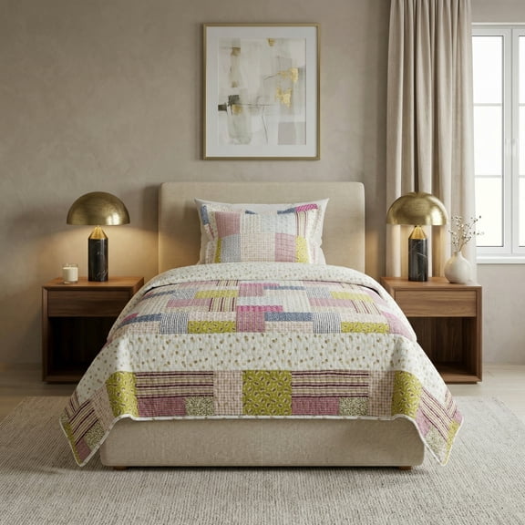 Somerset Home Savannah Adult Quilt Set, Twin, Multicolor, 2 Piece