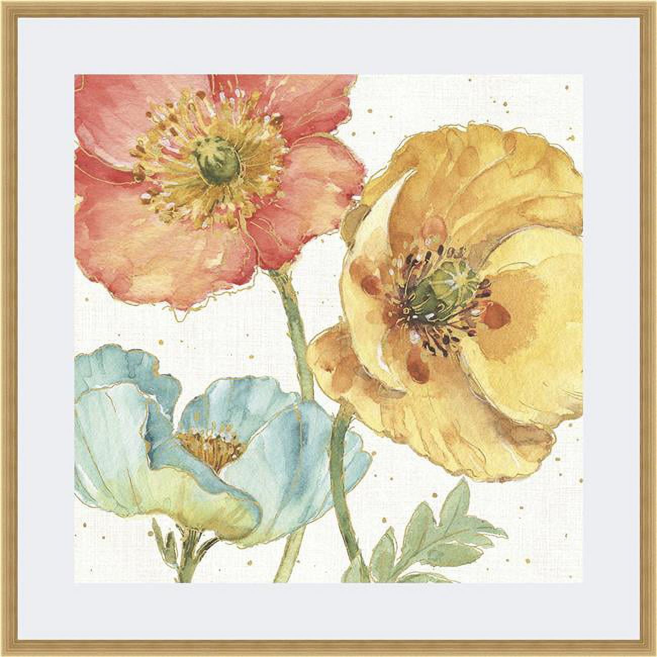Spring Softies III 23" Gold Framed Floral Print with Glass