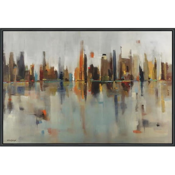 Somerset House Publishing 2321 25 x 37 in. Golden Harbor Framed Canvas Art