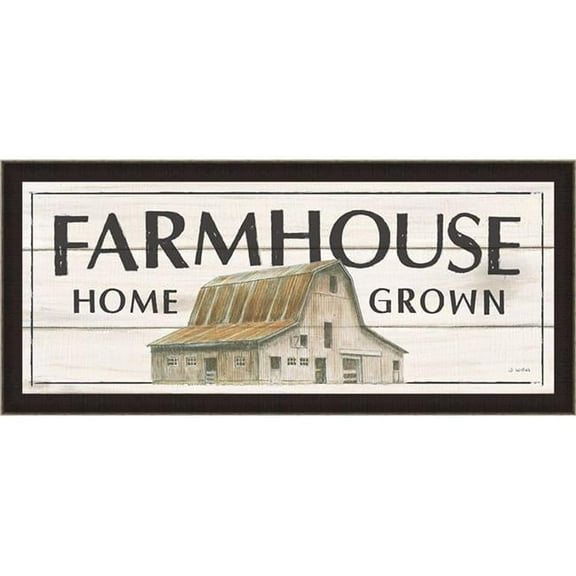 Somerset House Publishing 2355 17.5 x 38.5 in. Country Cow I Sign Framed Textured Fine Art Print