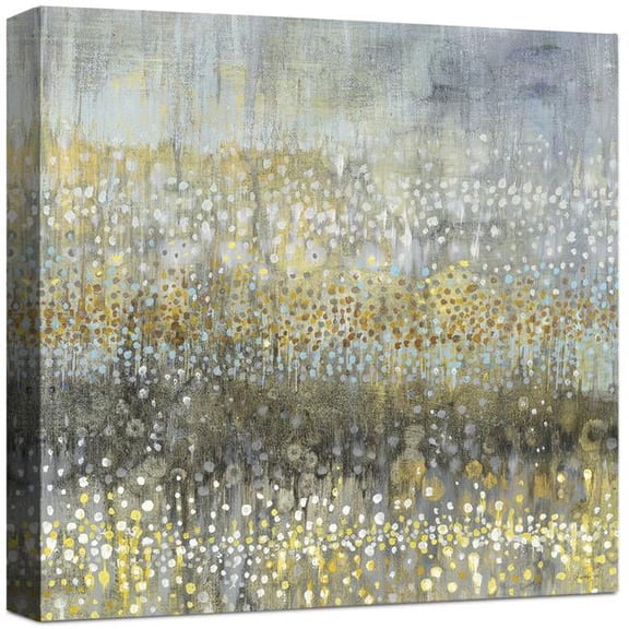 Somerset House Publishing 5777 Rain Abstract IV, Wrapped Giclee Canvas Art - Grey & Gold
