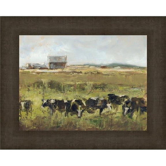 Somerset House Publishing 7003 20.5 x 25.5 in. Out to Pasture I, Framed Textured Fine Art Print - Brown
