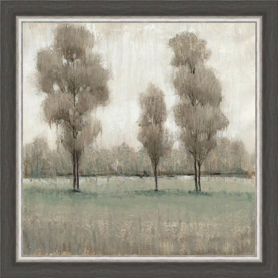 Somerset House Publishing 7094 28.5 x 28.5 in. Shimmering Trees I, Framed Textured Fine Art Print - Grey & Silver