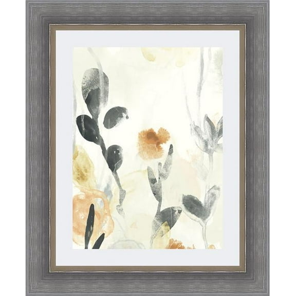 Somerset House Publishing 7104 33.5 x 27.5 in. Garden Flow I, Framed Fine Art Print with Glass - Pewter & Silver