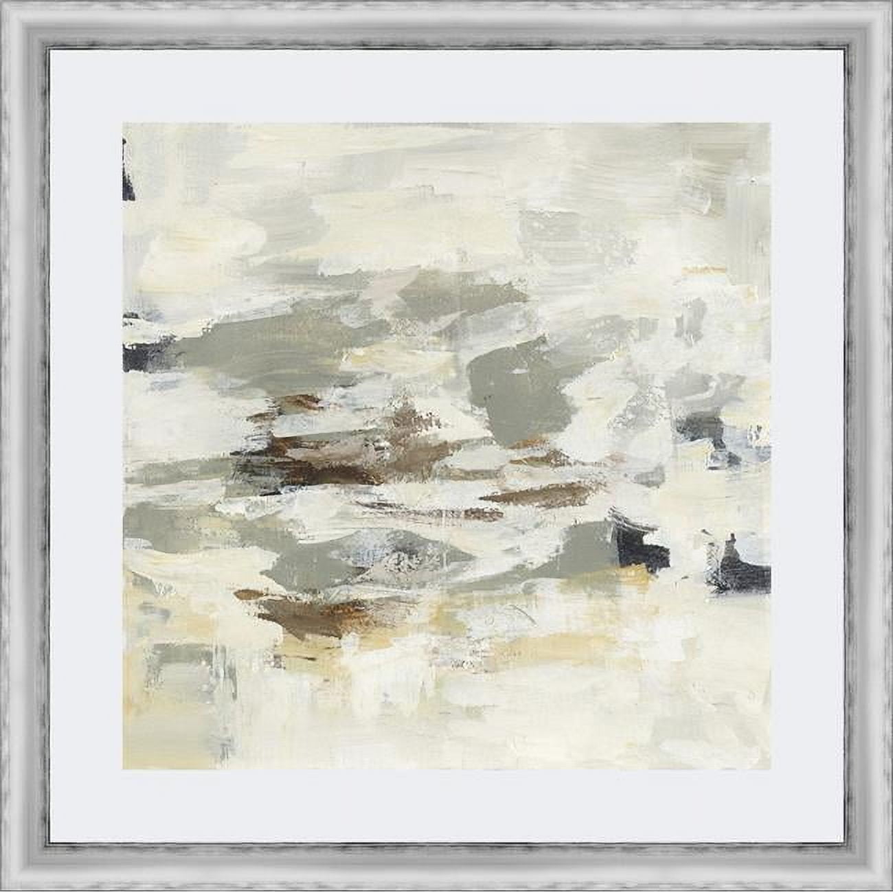 Silver Framed Abstract Neutral Tones Fine Art Print