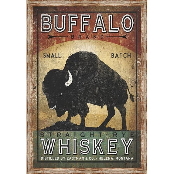 Somerset House Publishing 7355 44 x 30.5 in. Buffalo Whiskey, Framed Textured Fine Art Print - White