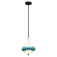 thumbnail image 1 of Somerset LED Bronze Mini Pendant Ceiling Light Blue and White Glass, 1 of 9