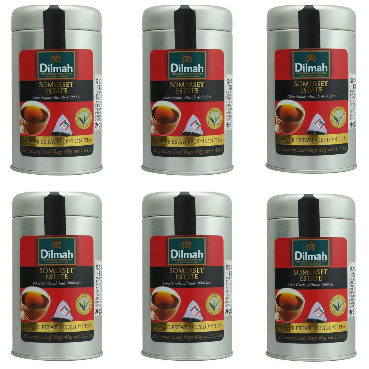 Somerset Single Estate Black Tea 20 Luxury Tea Bags X 6 Pack Sri