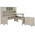 thumbnail image 1 of Bush Furniture Somerset Office Desk with 35"-41" Adjustable Return Hutch and File Cabinet Sand Oak, 1 of 7