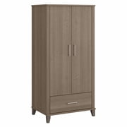 Somerset Tall Entryway Cabinet with Doors in Ash Gray - Engineered Wood