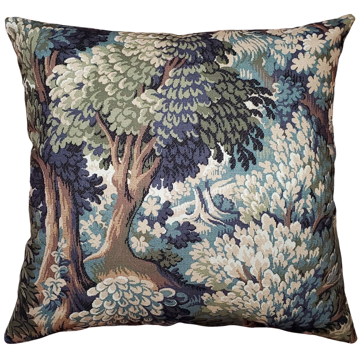 Somerset Woods 20" Square Forest Scene Cotton Throw Pillow