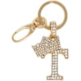 thumbnail image 1 of Sometheme Special Rhinestone Stud Initial Letter charm Keychain in Gold Tone, 1 of 5