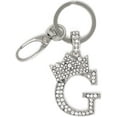thumbnail image 1 of Sometheme Special Rhinestone Stud Initial Letter charm Keychain in Rhodium Tone, 1 of 5