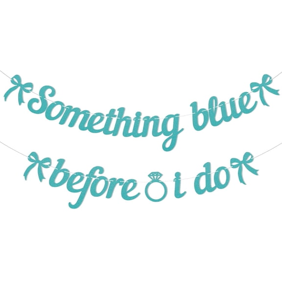 Something Blue Before I Do Banner - Something Blue Themed Bachelorette Party Decor, Bow Bridal Shower Party Engagement Party Decorations