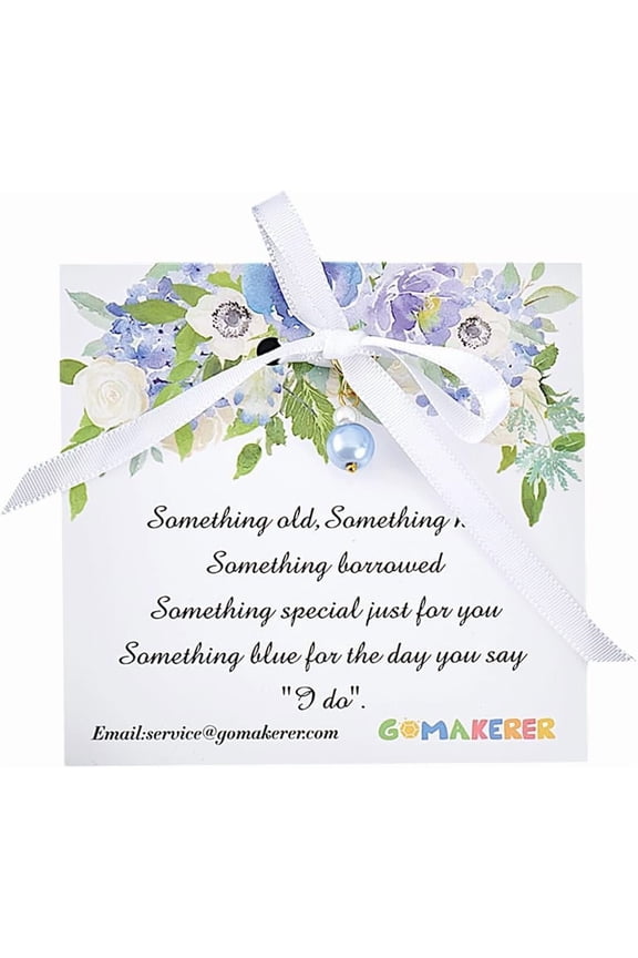 Something Blue Bouquet Charm Something Blue Wedding Bouquet Charms Guardian Angel Charm with A Gift Card for Bridal Flowers Golden