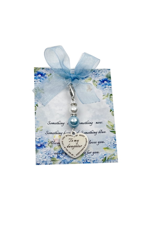 Something Blue Charm Gift for Bride,Blue Bridal Bouquet Garter Charm,Bridal Shower Gift,Wedding Day Gift to Bride to be(dad)