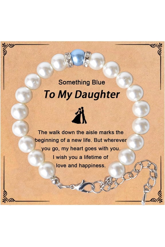 Something Blue Gift for Bride to Be Bride Pearl Beaded Bracelet Bachelorette Party Decorations Bridal Shower Favor Wedding Accessory