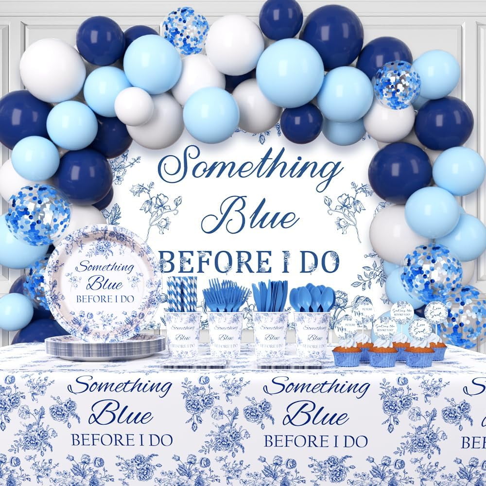 Something Blue Before I Do Bridal Shower Decorations, Blue and White ...
