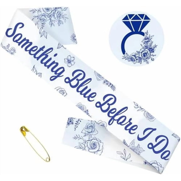 Something Blue Before I Do Sash, White & Light Blue Bride to Be Bridal Shower Sash for Bachelorette Party Supplies Wedding Decorations Future Mrs Engagement Gifts Ideas(Satin Drill)