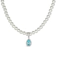 thumbnail image 1 of Something Borrowed, Something New. Vintage Vibes. A Necklace that show her Personality. TheJewelryHut Vintage Inspired Style Blue Crystalline and Pearls Silver Necklace, 1 of 2